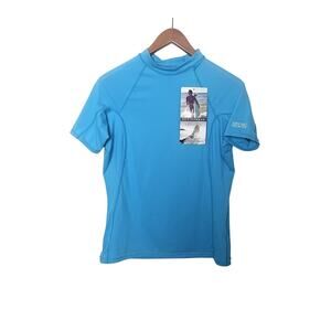 XCEL HAWAII Girls Sz 14 Blue Turquoise UPF 50 Premium Rash Guard Swim Shirt